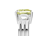 Silver Three-Stone Fancy Yellow Princess Cut Cut Classic Band Prong Setting Ring_11