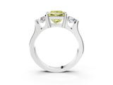 Silver Three-Stone Fancy Yellow Princess Cut Cut Classic Band Prong Setting Ring_9