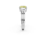 Silver Three-Stone Fancy Yellow Radiant Cut Cut Classic Band Prong Setting Ring_8
