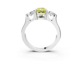 Silver Three-Stone Fancy Yellow Radiant Cut Cut Classic Band Prong Setting Ring_9