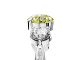 Silver Three-Stone Fancy Yellow Round Cut Diamond Channel Set Engagement Ring with Prong Setting_23