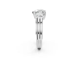 Silver Three-Stone Heart Cut Cut Classic Band Prong Setting Ring_9