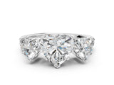 Silver Three-Stone Heart Cut Diamond Ring with Channel Set Band and Four-Prong Setting_18
