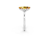 Silver Three-Stone Marquise Cut Citrine Ring with Pear  Side Stones in Four-Prong Setting_56