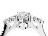 Silver Three-Stone Marquise Cut Cut Classic Band Prong Setting Ring_11