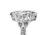 Silver Three-Stone Marquise Cut Cut Milgrain Band Prong Setting Ring_18