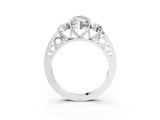 Silver Three-Stone Marquise Cut Diamond Cathedral Engagement Ring with Prong Setting_9