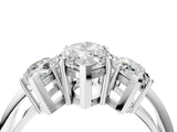 Silver Three-Stone Marquise Cut Diamond Engagement Ring with Prong Setting on a Silver Band_22