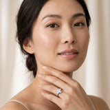 Silver Three-Stone Marquise Cut Diamond Pavé Band with Four-Prong Setting_71