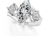 Silver Three-Stone Marquise Cut Tension Band Ring with Four-Prong Setting_21