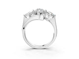 Silver Three-Stone Marquise Cut Tension Band Ring with Four-Prong Setting_23