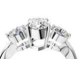 Silver Three-Stone Marquise Diamond Channel Set Engagement Ring with Prong Setting_7