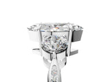 Silver Three-Stone Marquise Diamond Channel Set Engagement Ring with Prong Setting_8