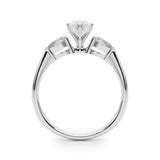 Platinum Three-Stone 2.01 Carat E VVS2 Marquise Diamond Ring with Pear Side Stones in Four-Prong Setting
