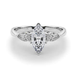 Platinum Three-Stone 2.01 Carat E VVS2 Marquise Diamond Ring with Pear Side Stones in Four-Prong Setting