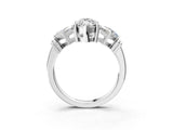 Silver Three-Stone Marquise and Princess Cut Diamond Ring with Channel Band and Four-Prong Setting_43
