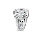 Silver Three-Stone Oval Cut Cut Milgrain Pavé Engagement Ring_24