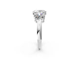 Silver Three-Stone Oval Cut Diamond Engagement Ring with Prong Setting on a Silver Band_42