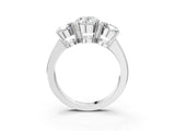 Silver Three-Stone Oval Cut Diamond Ring with Channel Set Band and Four-Prong Setting_29