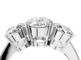 Silver Three-Stone Oval Cut Diamond Ring with Channel Set Band and Four-Prong Setting_30