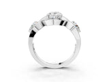 Silver Three-Stone Oval Cut Diamond Wave Pave Band with Prong Setting_16