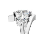 Silver Three-Stone Oval Cut Tension Band Ring with Four-Prong Setting_17