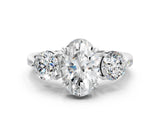 Silver Three-Stone Oval Diamond Channel Set Engagement Ring with Prong Setting_3