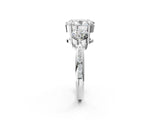 Silver Three-Stone Oval Diamond Channel Set Engagement Ring with Prong Setting_5