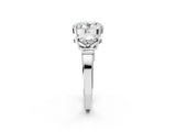 Silver Three-Stone Oval and Princess Cut Diamond Ring with Channel Band and Four-Prong Setting_18