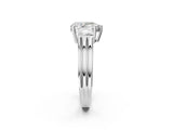 Silver Three-Stone Pear Cut Cut Classic Band Prong Setting Ring_9