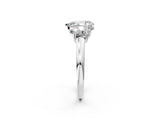 Silver Three-Stone Pear Cut Cut Diamond Ring with Channel Set Band and Four-Prong Setting_16