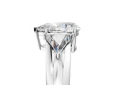 Silver Three-Stone Pear Cut Cut Diamond Ring with Trillion Side Stones on a Split Shank Band_18