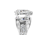 Silver Three-Stone Pear Cut Cut Milgrain Pavé Engagement Ring_12