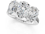 Silver Three-Stone Pear Cut Diamond Ring with Channel Set Band and Four-Prong Setting_19
