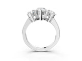 Silver Three-Stone Pear Cut Diamond Ring with Channel Set Band and Four-Prong Setting_21