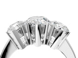 Silver Three-Stone Pear Cut Diamond Ring with Channel Set Band and Four-Prong Setting_22