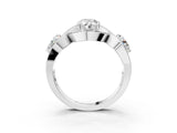 Silver Three-Stone Pear Cut Diamond Wave Pave Band with Prong Setting_22