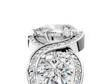 Silver Three-Stone Pear Cut Diamond Wave Pave Band with Prong Setting_24