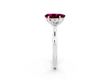 Silver Three-Stone Pear Cut Garnet Ring with Pear  Side Stones in Four-Prong Setting_56