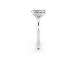 Silver Three-Stone Pear Cut Moissanite Ring with Pear  Side Stones in Four-Prong Setting_56