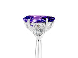 Silver Three-Stone Pear Cut Tanzanite Ring with Pear  Side Stones in Four-Prong Setting_59