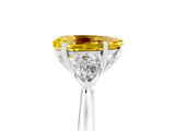 Silver Three-Stone Pear Cut Yellow Sapphire Ring with Pear  Side Stones in Four-Prong Setting_59