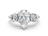 Silver Three-Stone Pear Diamond Channel Set Engagement Ring with Prong Setting_3