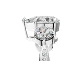 Silver Three-Stone Pear Diamond Channel Set Engagement Ring with Prong Setting_8