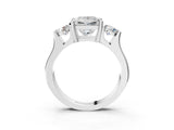 Silver Three-Stone Princess Cut Cut Classic Band Prong Setting Ring_10