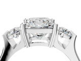 Silver Three-Stone Princess Cut Cut Classic Band Prong Setting Ring_11