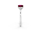 Silver Three-Stone Princess Cut Garnet Ring with Pear  Side Stones in Four-Prong Setting_56