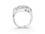 Silver Three-Stone Princess Cut Tension Band Ring with Four-Prong Setting_23