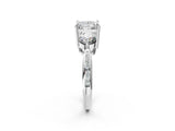 Silver Three-Stone Princess Diamond Channel Set Engagement Ring with Prong Setting_5