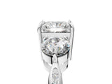 Silver Three-Stone Princess Diamond Channel Set Engagement Ring with Prong Setting_8